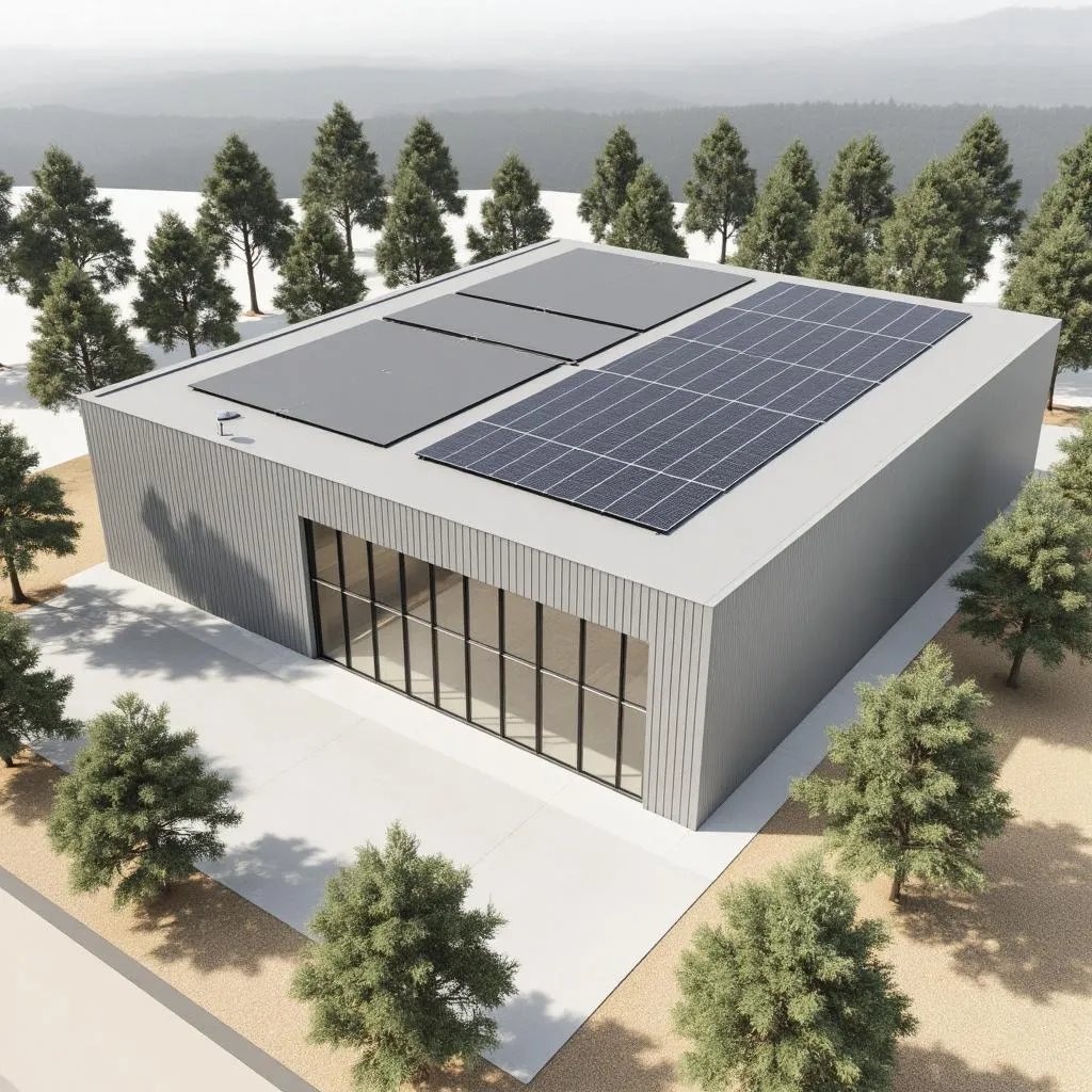 Casa con paneles solares